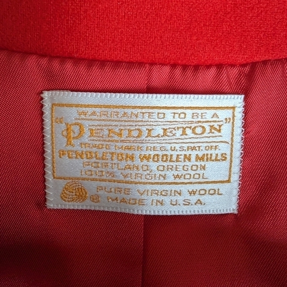 Pendleton vintage 100% wool red blazer sz 12 - Picture 5 of 6